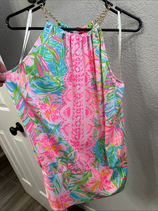 Lilly Pulitzer Tops - Lilly Pulitzer women's Pink, Blue & Green Chain-Halter Floral Top